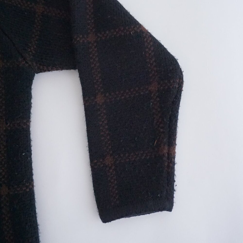 Vintage Crystal-Kobe Floral Plaid Knit Cardigan Sweater S Eclectic Grandpa Fall - Picture 4 of 9